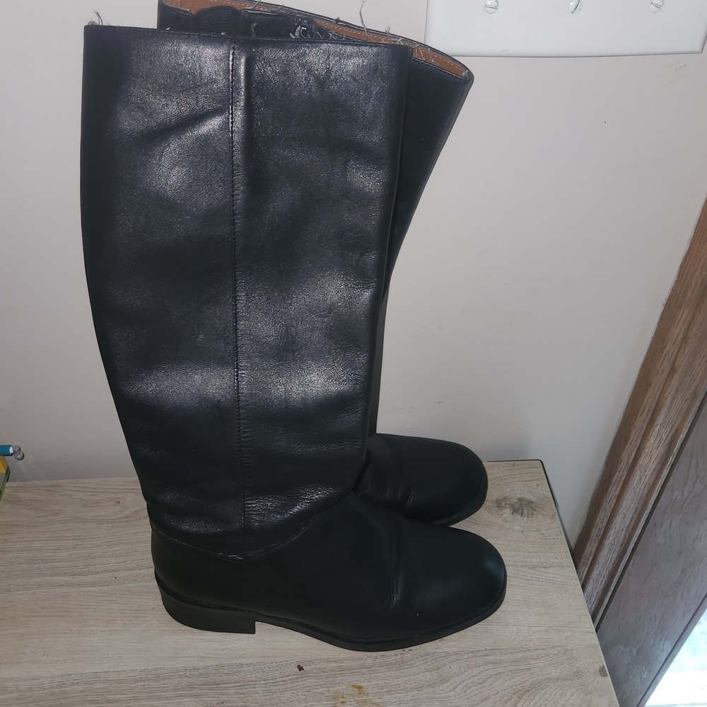 Software by Vittorio Ricci Tory Black Leather Riding Boots Classic Style Size 7M